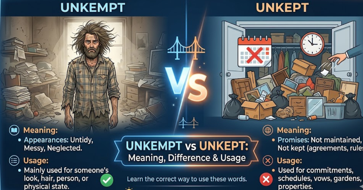 Unkempt vs Unkept: Meaning, Difference & Usage
