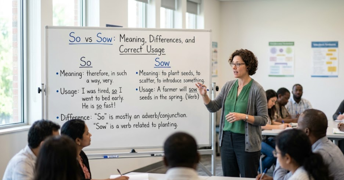 So vs Sow: Meaning, Differences, and Correct Usage