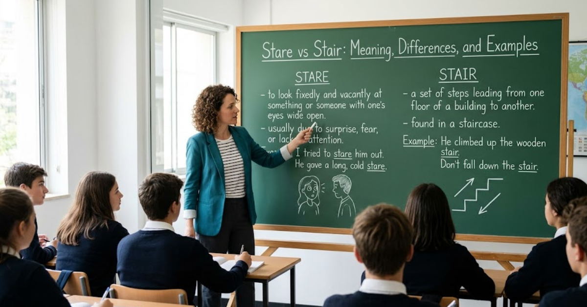 Stare vs Stair: Meaning, Differences, and Examples