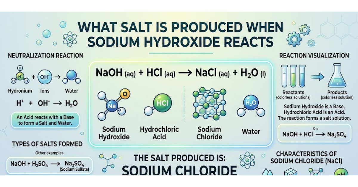 What Salt Is Produced When Sodium Hydroxide Reacts