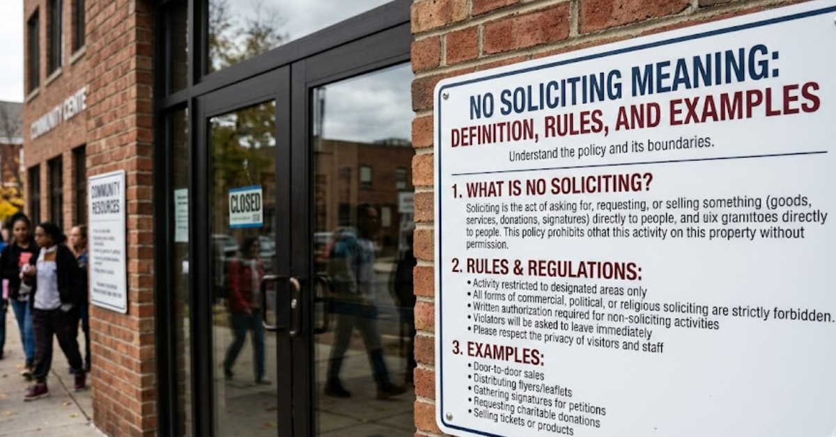 No Soliciting Meaning: Definition, Rules, and Examples