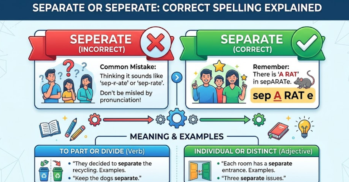 Separate or Seperate: Correct Spelling Explained