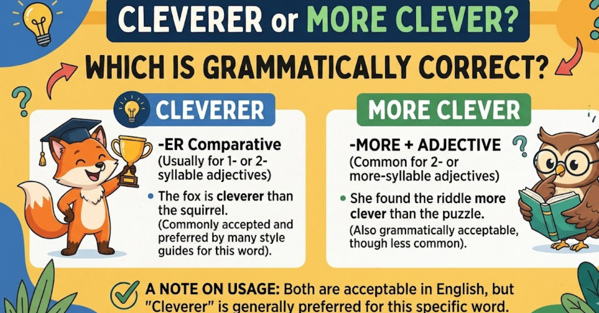 Cleverer or More Clever: Which Is Grammatically Correct?