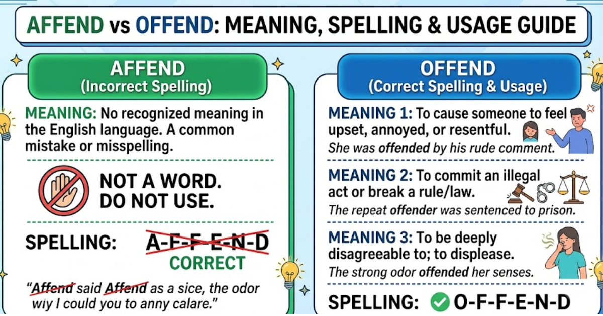 Affend vs Offend: Meaning, Spelling & Usage Guide