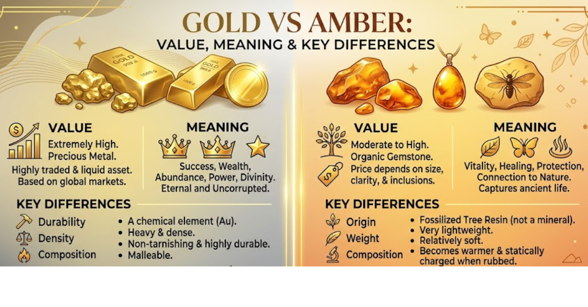 Gold vs Amber: Value, Meaning and Key Differences